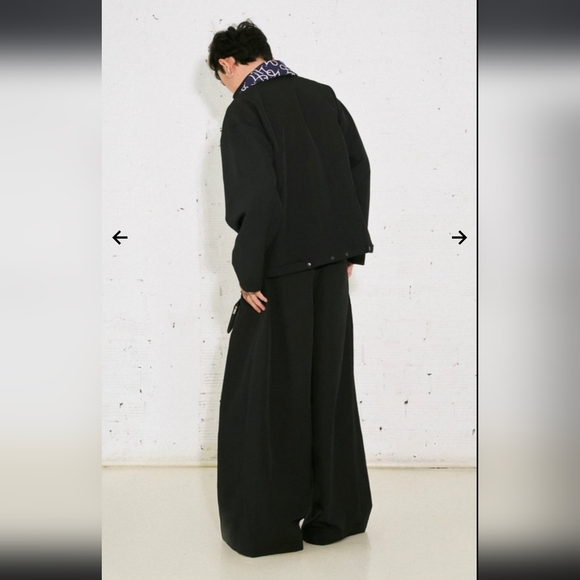 REDONE byTHE IDIOT Best Selling Pleated Eyelet Trousers Black Nwt Sz Large Men's - Picture 5 of 10